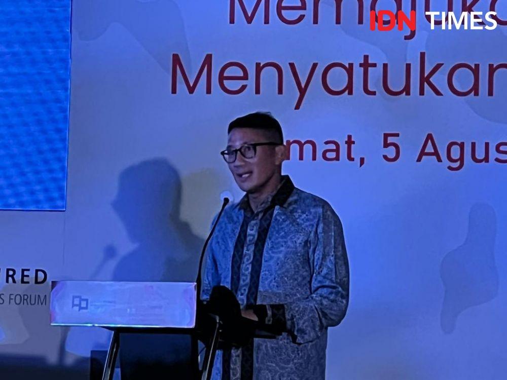 Menteri Pariwisata dan Ekonomi Kreatif (Menparekraf) Sandiaga Uno di Forum Pimred, Jakarta, Jumat (5/6/2022). (IDN Times/Melani Putri)