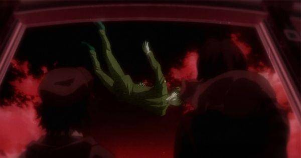 Edogawa dan Dazai menyaksikan seseorang jatuh ( Dok. Bones / Bungou Stray Dogs 4 )