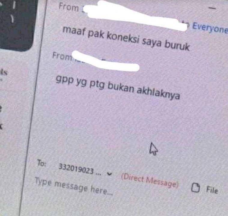 chat guru dan murid saat sekolah online (instagram.com/wkwkland_real)