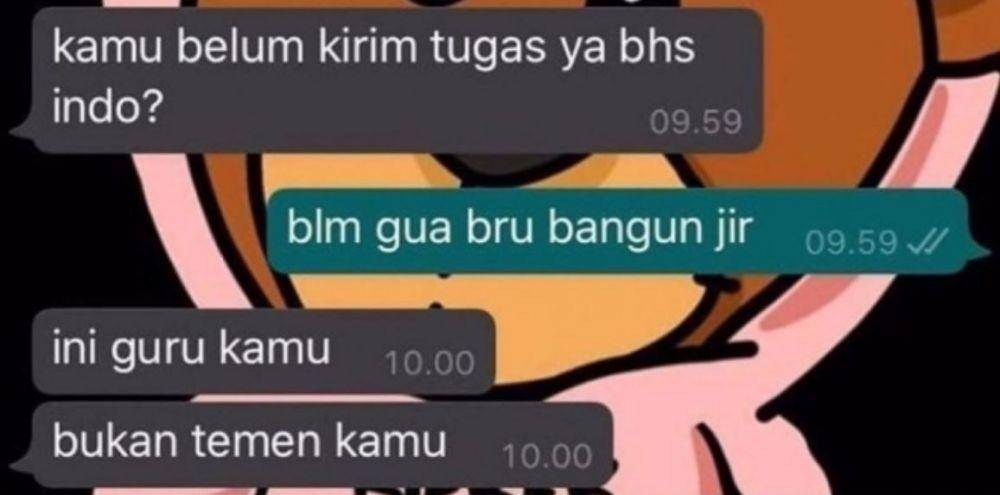 chat guru dan murid saat sekolah online (instagram.com/receh.id)