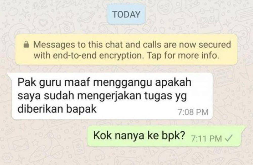 chat guru dan murid saat sekolah online (twitter.com/txtdaripelajar)