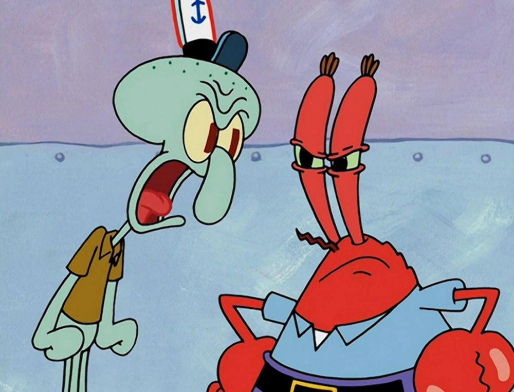 7 Momen Squidward Musuhan dengan Tuan Krabs di SpongeBob SquarePants
