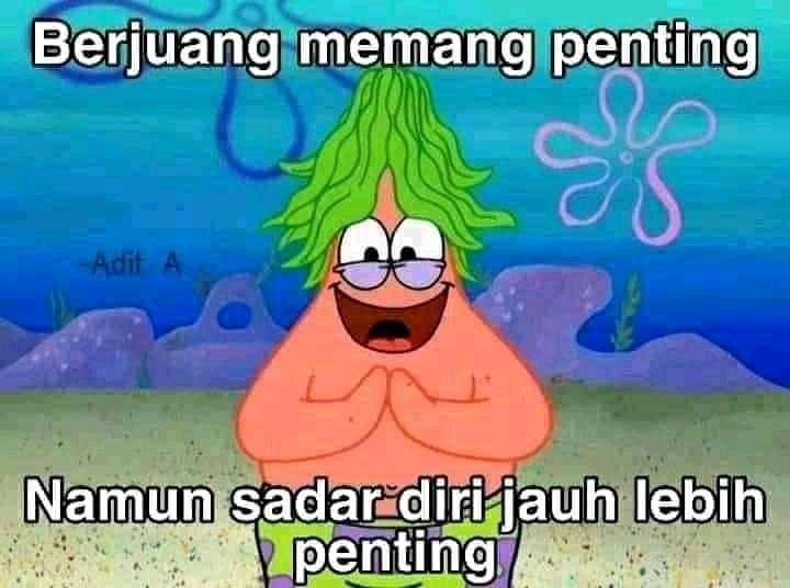 meme permasalahan hidup ala patrick star (twitter.com/ari_shhaa)