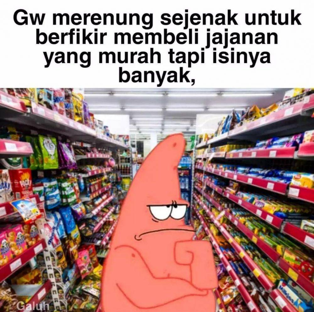meme permasalahan hidup ala patrick star (twitter.com/FarichalS)