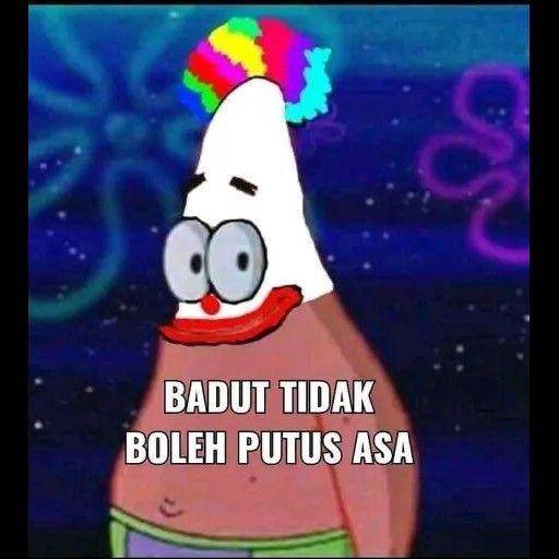 meme permasalahan hidup ala patrick star (twitter.com/lunamovause)