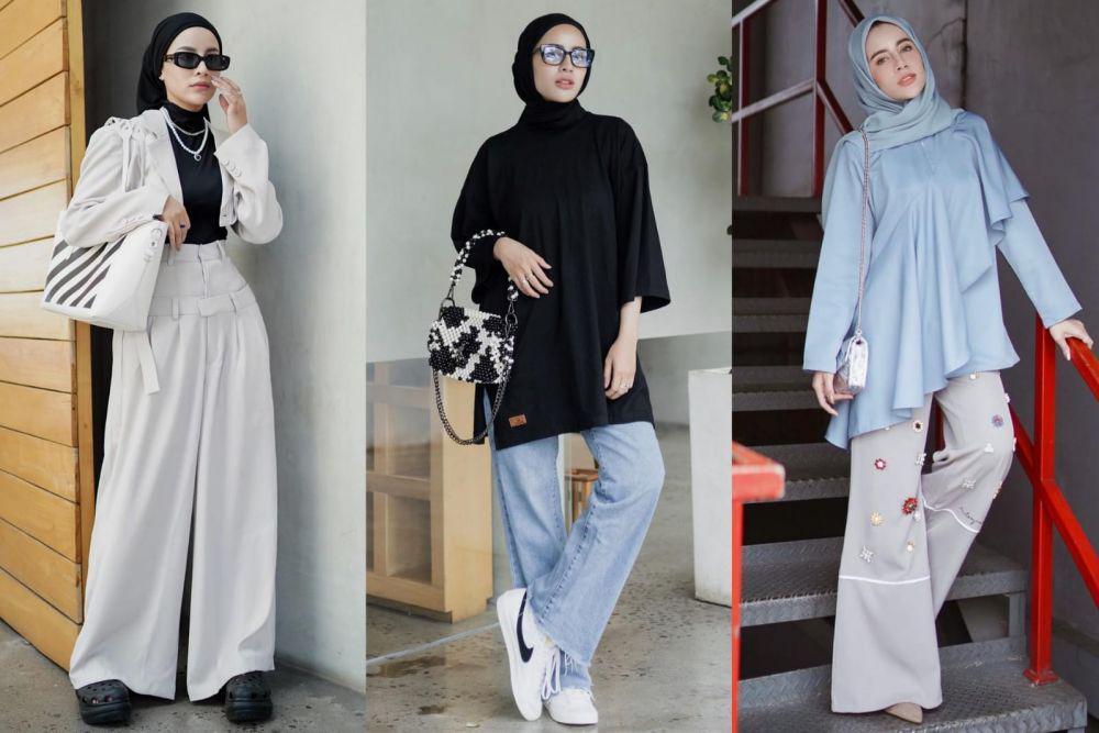 9 Ide Padu Padan Wide Leg Pants ala Aghnia Punjabi, Kece Abis!