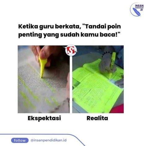 meme lucu murid salah tangkap pesan guru (instagram.com/insanpendidikan.id)