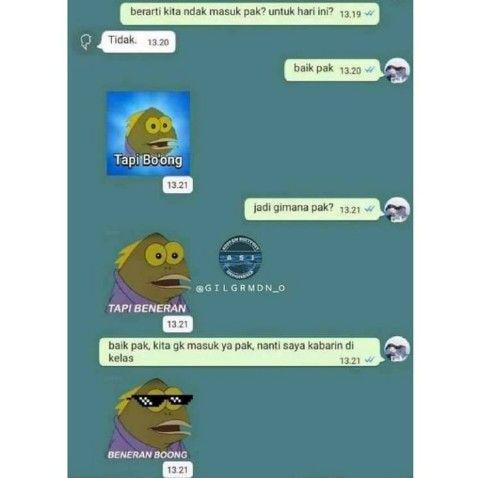 meme pesan murid yang bertanya kepada guru tapi diajak bercanda (instagram.com/bagihumor)