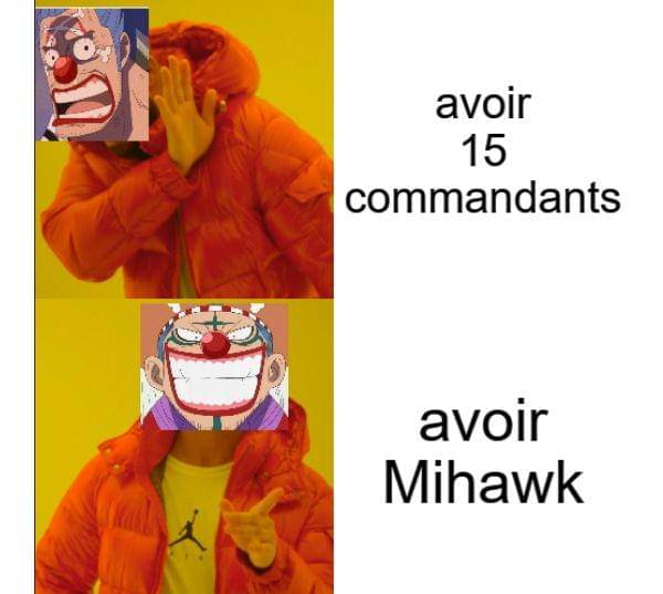 Buggy memilih Mihawk sebagai tangan kanannya ( Dok. twitter.com/@carchatcroc )