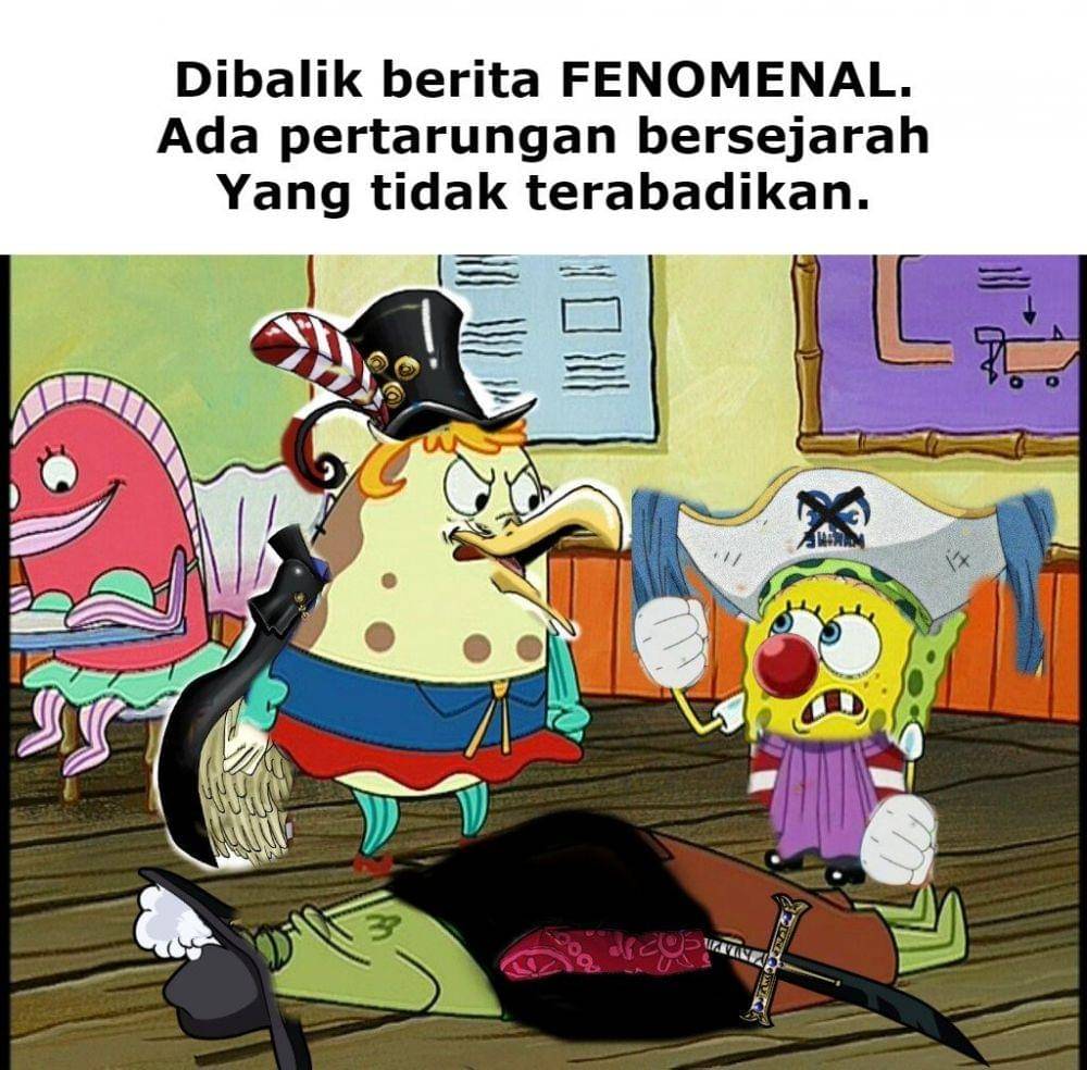 Morgan ketika melihat Buggy dan Mihawk ( Dok. facebook.com/Falsaubun)