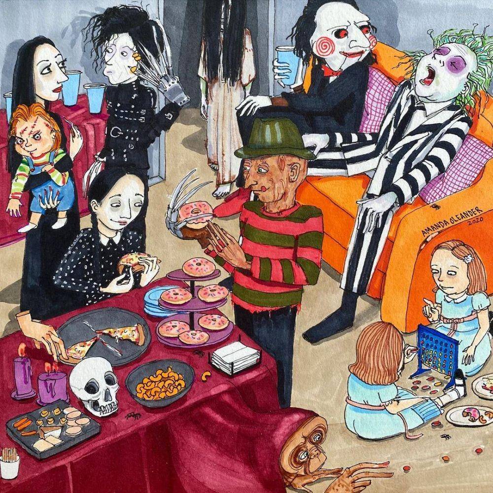Ilustrasi cewek hangout. (instagram.com/amandaoleander)