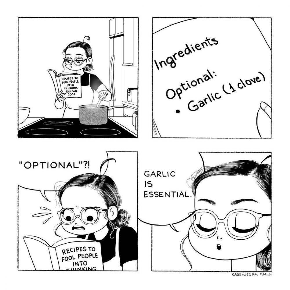 Ilustrasi keseharian cewek. (instagram.com/cassandracalin)