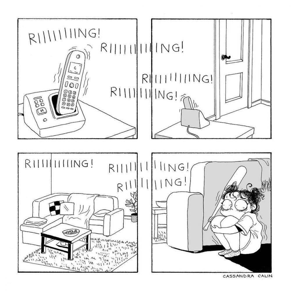Ilustrasi keseharian cewek. (instagram.com/cassandracalin)