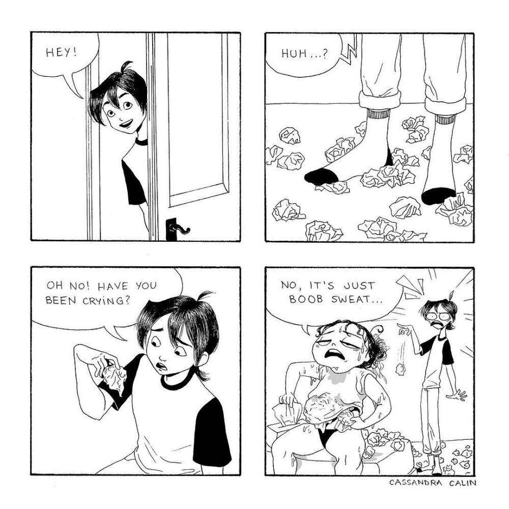 Ilustrasi keseharian cewek. (instagram.com/cassandracalin)