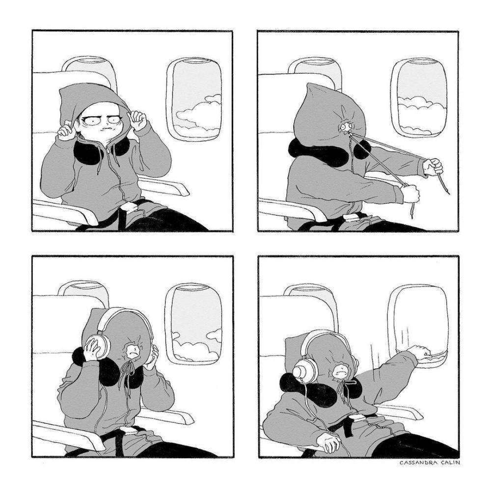 Ilustrasi keseharian cewek. (instagram.com/cassandracalin)