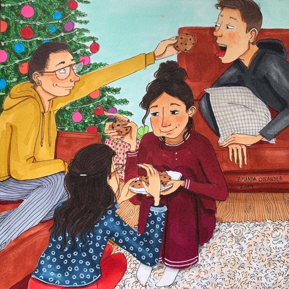 Ilustrasi cewek hangout. (instagram.com/amandaoleander)