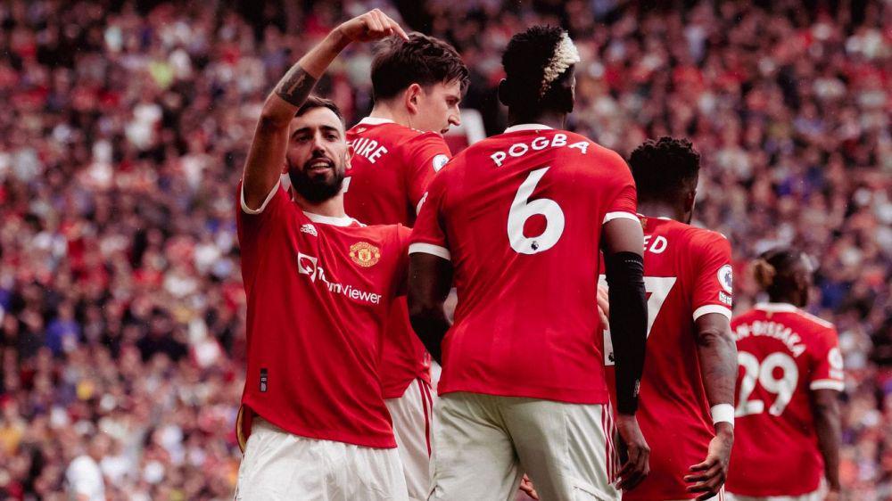 para pemain MU melakukan selebrasi (premierleague.com)