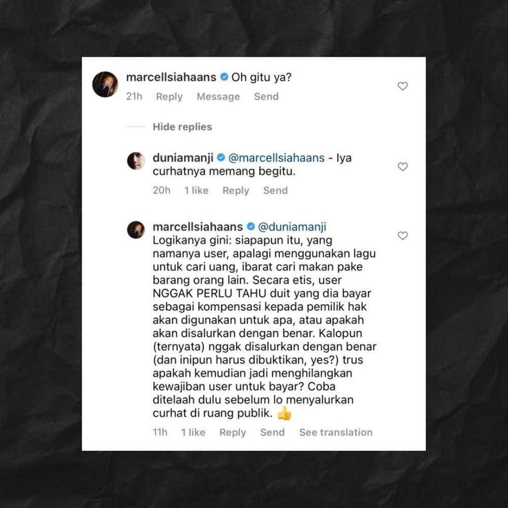 perseteruan Anji dan Marcell Siahaan di kolom komentar (instagram.com/duniamanji)