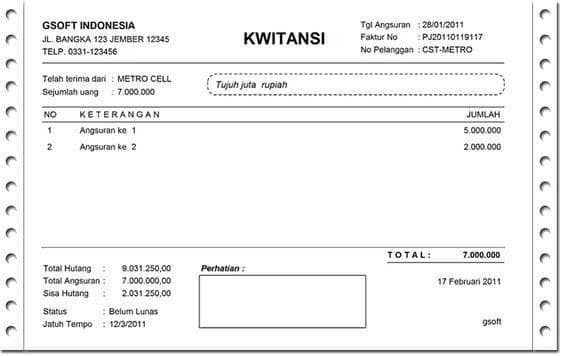 Contoh Format Teks Kwitansi Jual Beli Tanah