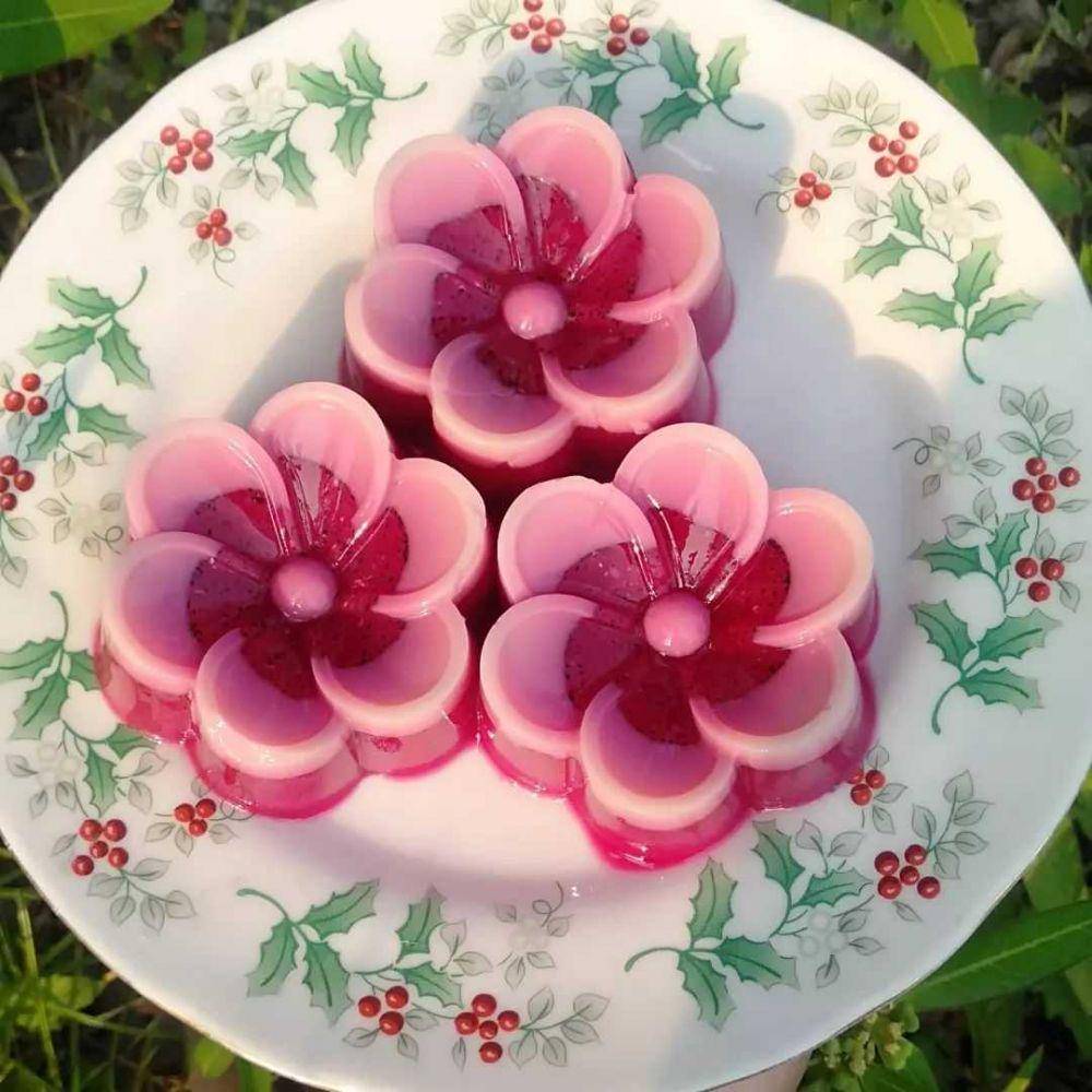 puding buah naga (instagram.com/ririn_anisah)