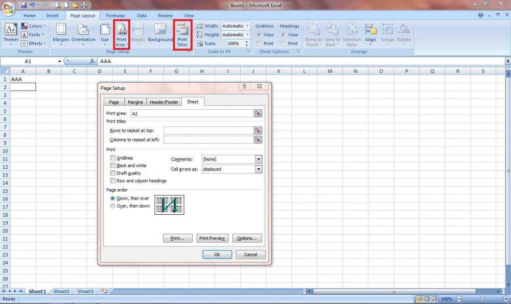 ilustrasi mencetak lembar tulisan di Excel (microsoft.com)