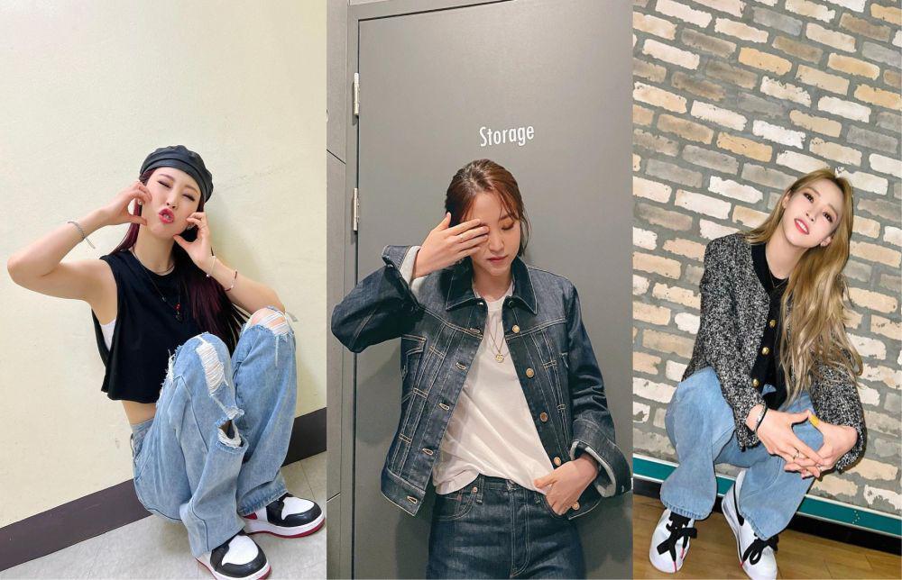 10 Inspirasi Outfit dengan Celana Jeans ala Moonbyul Mamamoo