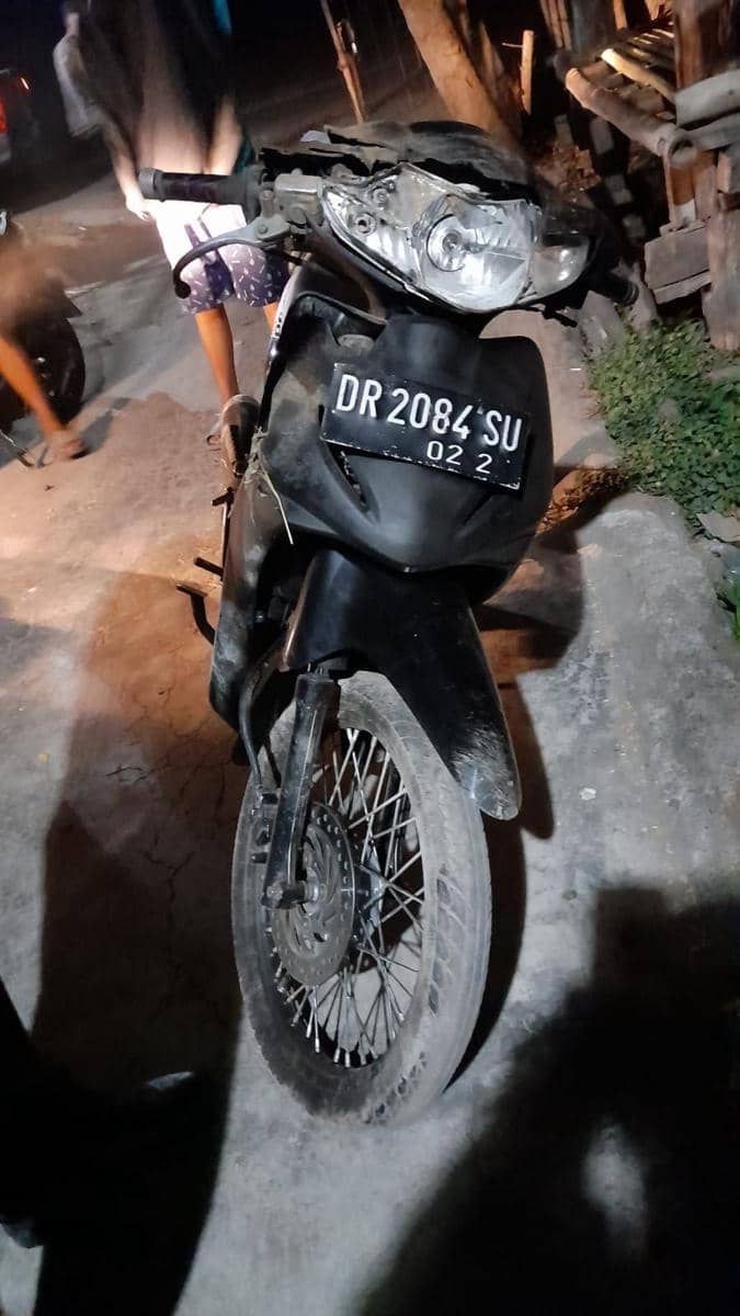 Sepeda motor yang digunakan berboncengan. (Dok. Polres Lombok Tengah)