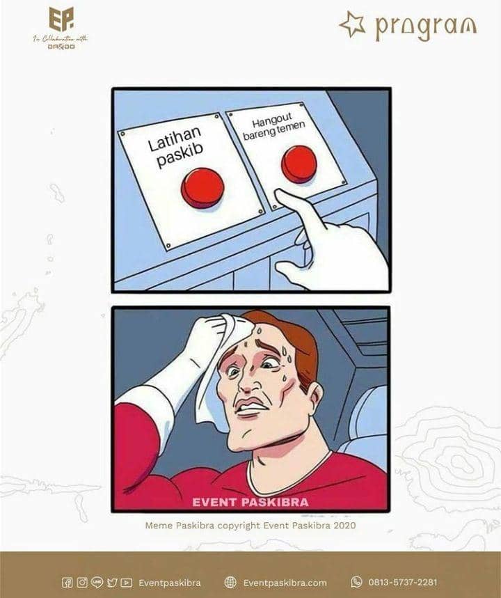 meme tentang anak paskibra (instagram.com/eventspaskibra)