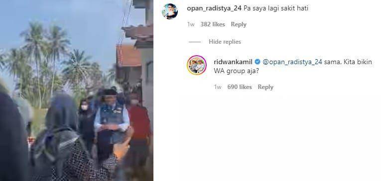 balasan komentar kocak Ridwan Kamil (instagram.com/ridwankamil)