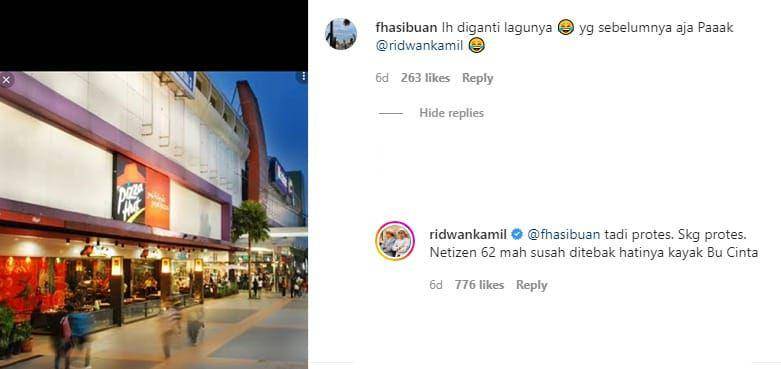 balasan komentar kocak Ridwan Kamil (instagram.com/ridwankamil)