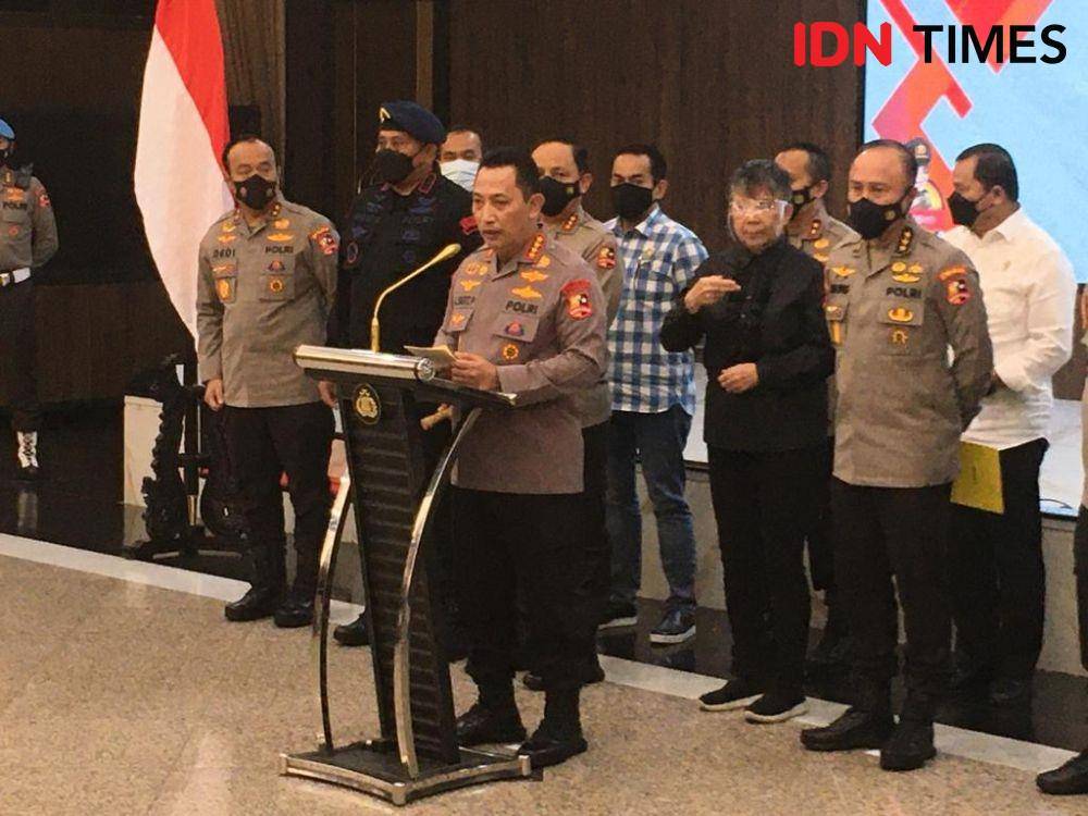 Kapolri Jenderal Listyo Sigit Prabowo umumkan tersangka baru pembunuhan Brigadir J pada Selasa (9/8/2022). (IDN Times/Irfan Fathurohman)