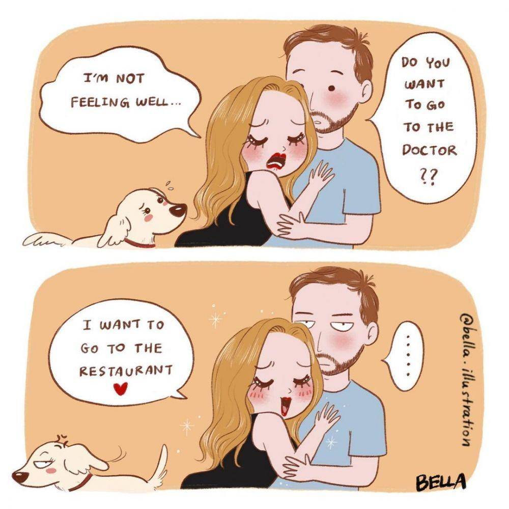Ilustrasi pasangan suami istri. (instagram.com/bella.illustration)