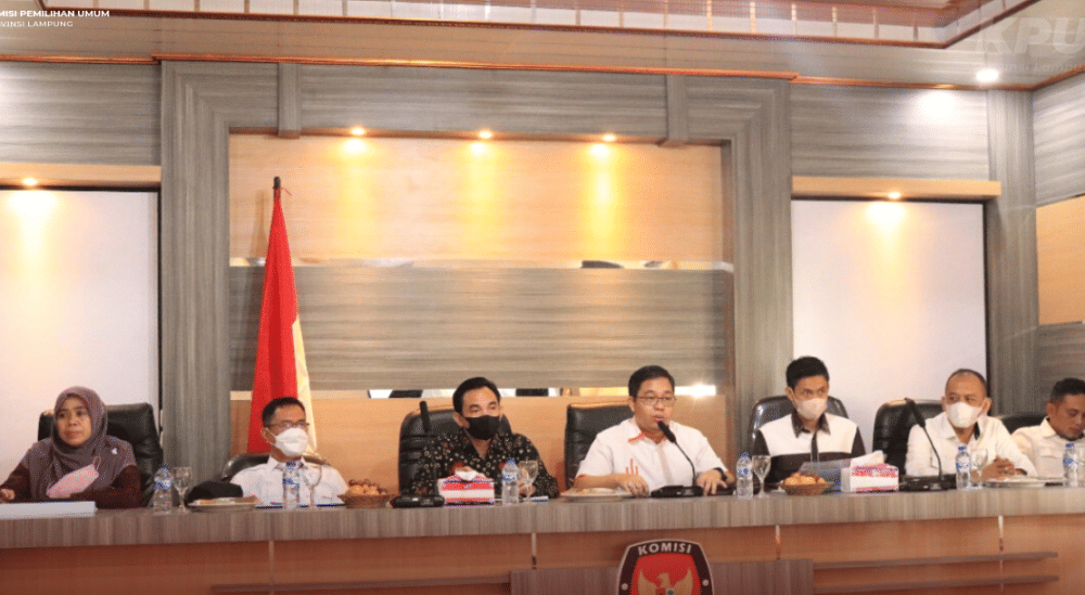 KPU Provinsi Lampung dan 15 KPU Kabupaten/Kota gelar rapat pemutakhiran DPB periode Juli 2022. (IDN Times/Istimewa)