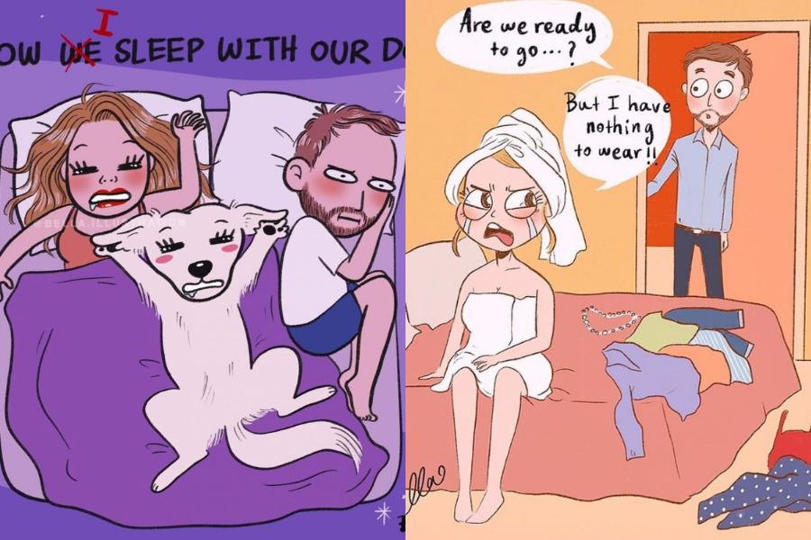 10 Ilustrasi Kocak Realita Kehidupan Setelah Menikah, Gak Melulu Manis