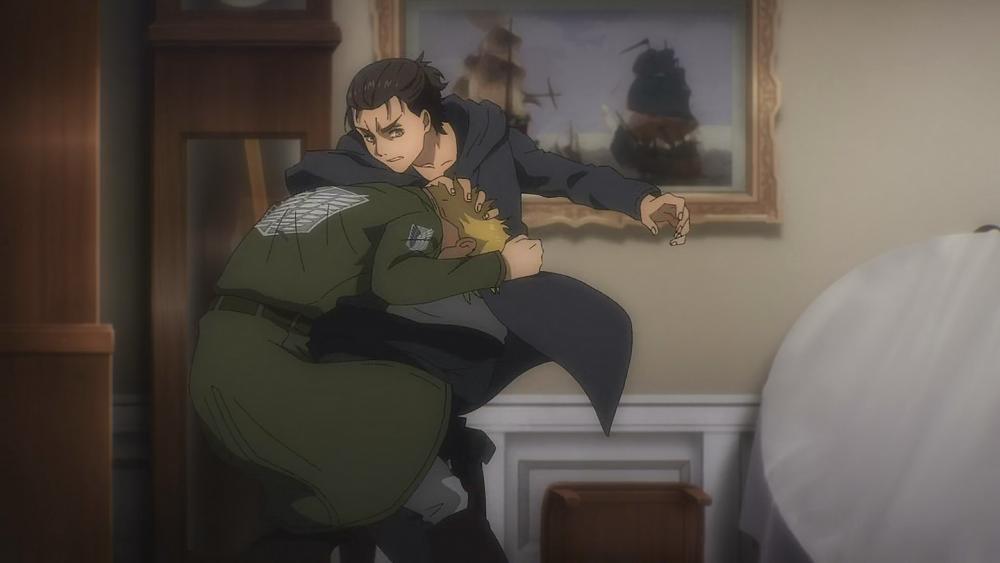Eren memukuli Armin. (dok. MAPPA/Attack on Titan: Final Season)