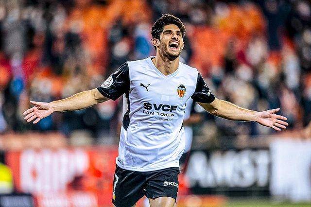 Goncalo Guedes melakukan selebrasi saat berseragam Valencia. (instagram.com/goncaloguedes17)