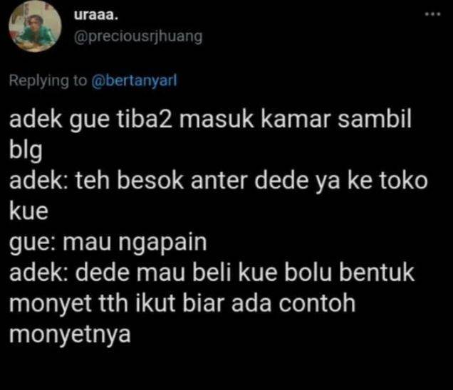 celotehan adik penuh kepolosan (twitter.com/uraaa)