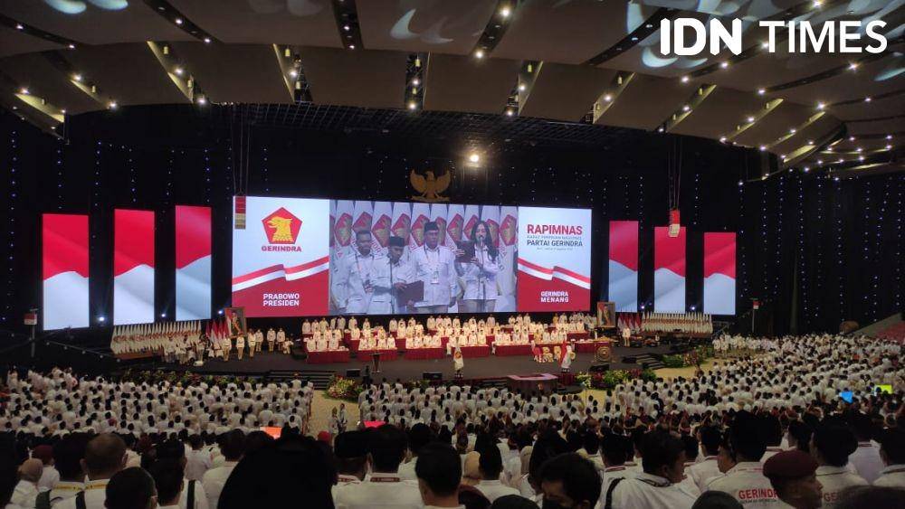 Rapat Pimpinan Nasional (Rapimnas) Partai Gerindra 2022 di Sentul International Convention Center (SICC), Bogor, Jawa Barat (IDN Times/Yosafat Diva Bayu Wisesa)