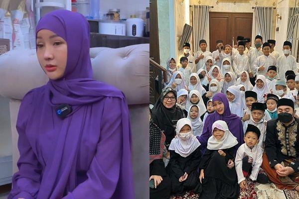 10 Potret Lucinta Luna Syukuran Wajah Baru, Undang Anak Yatim