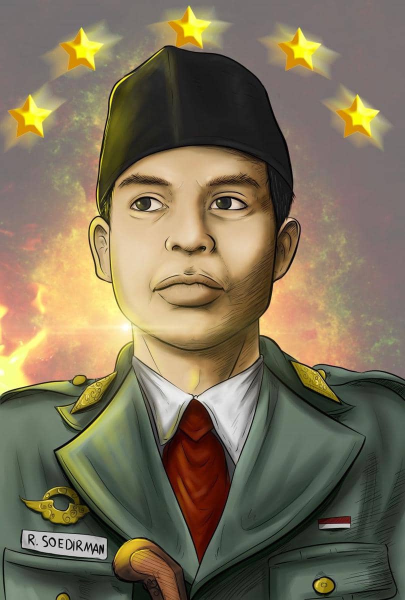 Ilustrasi Jendral Soedirman (pinterest/kertabhumi99)