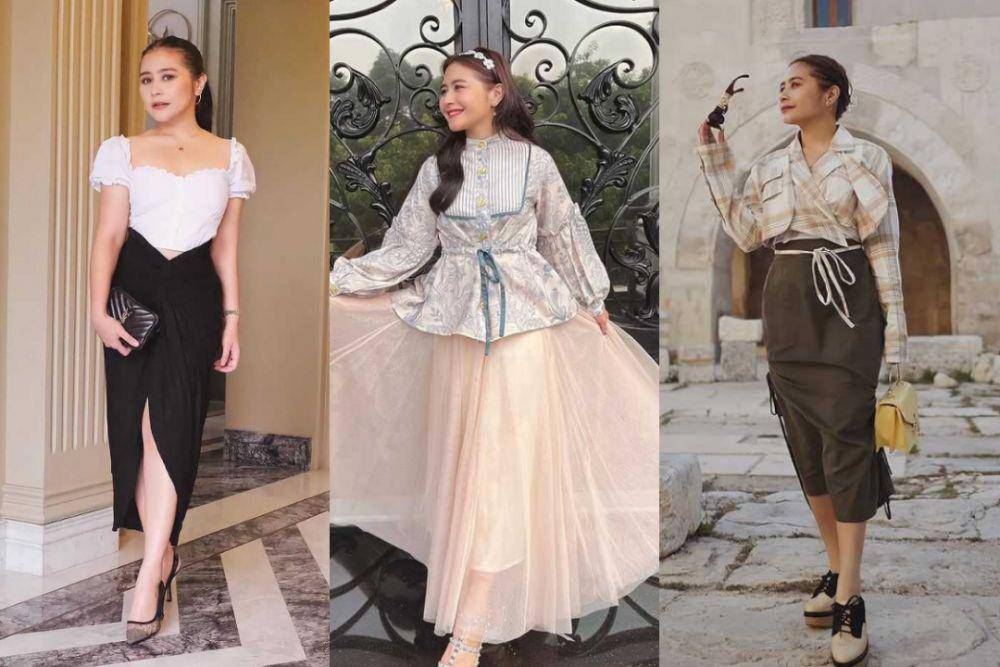 kolase penampilan Prilly Latuconsina dengan rok (instagram.com/prillylatuconsina96)