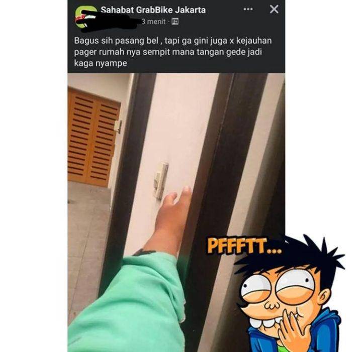 status FB driver ojek online kocak (instagram.com/lambe_ojol)