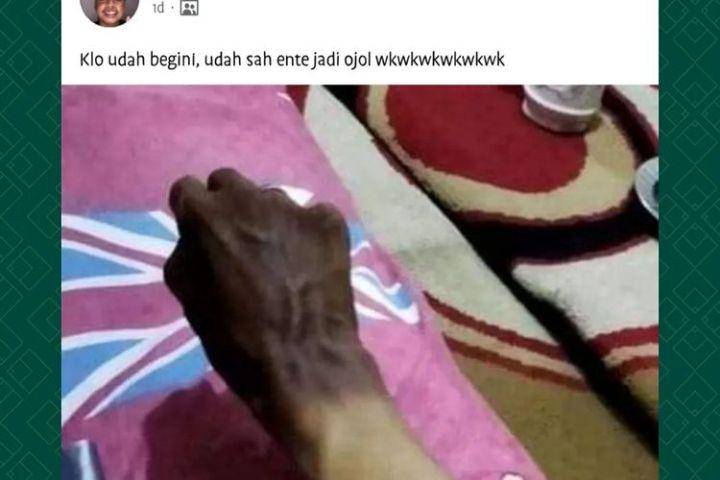 status FB driver ojek online kocak (instagram.com/lambeonlen)