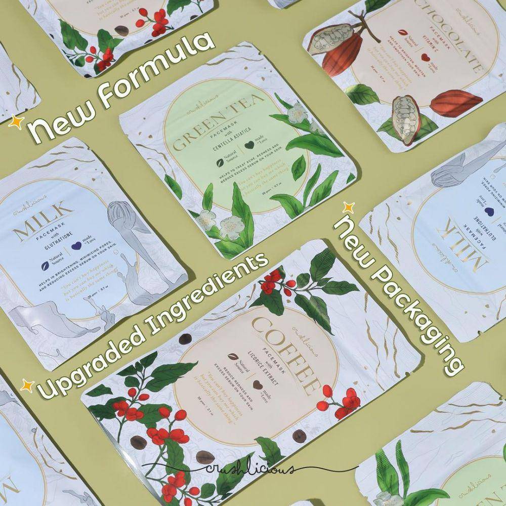 Crushlicious Green Tea Face Mask with Centella Asiatica (instagram.com/crushlicious_id)