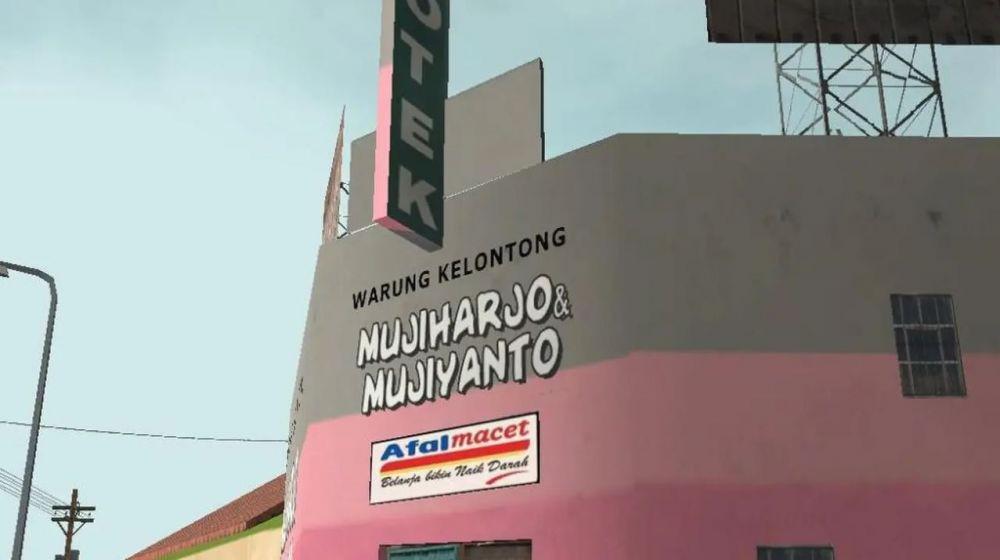 spanduk pelesetan mini market (twitter.com/nocontextwarung)