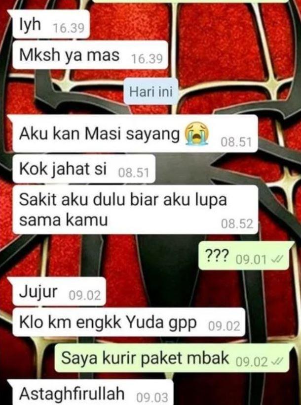 salah kirim chat ke kurir (twitter.com/txtdrikurir)