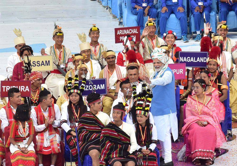 Narendra Modi saat perayaan hari kemerdekaan India