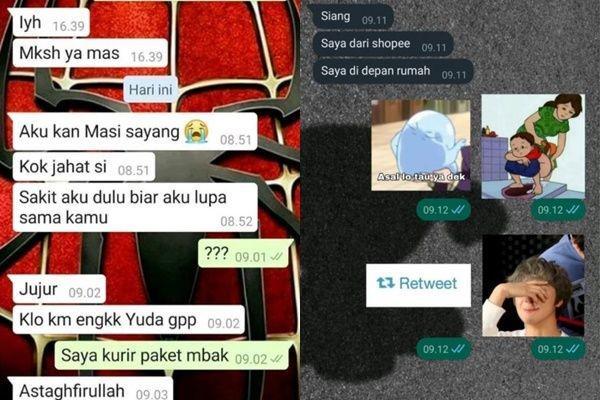 salah kirim chat ke kurir (twitter.com/txtdrikurir)