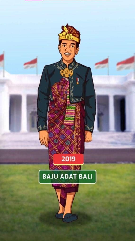 Pakaian Adat Bali yang digunakan Jokowi pada 2020. (instagram.com/jokowi)