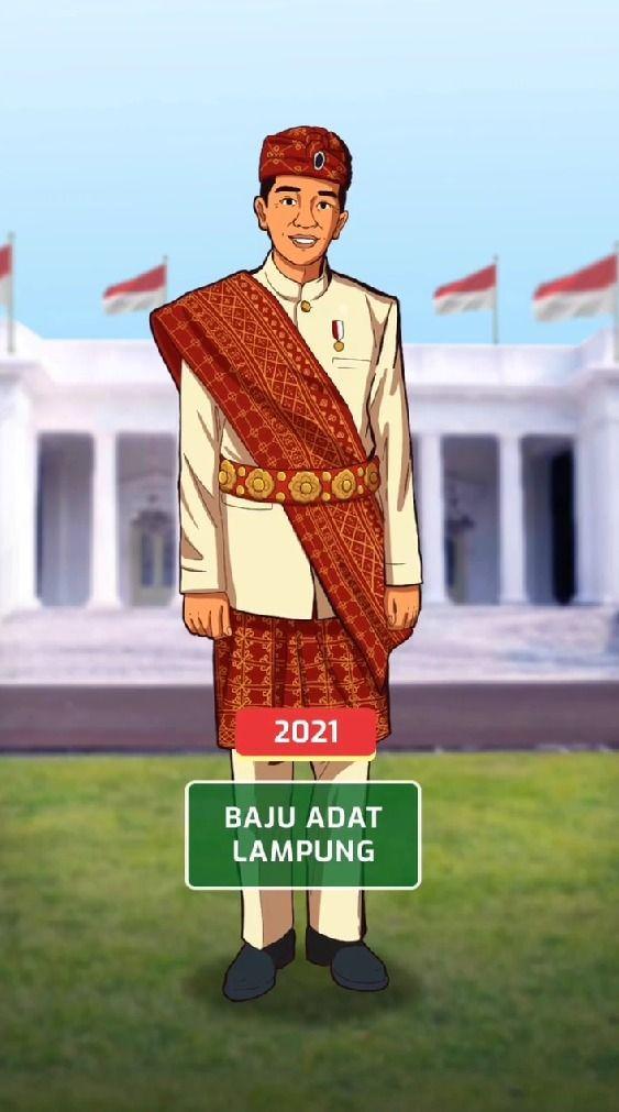 Pakaian Adat Lampung yang digunakan Jokowi pada 2020. (instagram.com/jokowi)